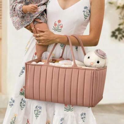 大容量可折叠尿布包 - 多功能妈妈收纳包，适合存放婴幼儿必需品