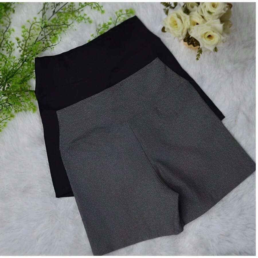 Kit 2 Shorts Legging Suplex High Waist Mid-Thigh Thick Fabric Women's Bermuda Shorts Gym Shipping 24Hs - 彩色 - 查看 1