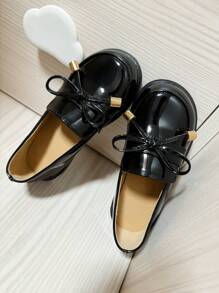 Scarpe classiche nere per bambini, da scuola/cerimonia, stile essenziale di base adatto per tutte le stagioni - nero - Visualizzare 3