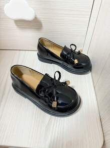 Scarpe classiche nere per bambini, da scuola/cerimonia, stile essenziale di base adatto per tutte le stagioni - nero - Visualizzare 6