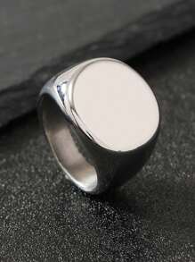 Anillo personalizado de acero inoxidable grabado para hombres, regalo de aniversario o festivo