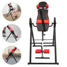 Mesa de inversión plegable, Mesas de inversión para el dolor de espalda, Kit de alivio del dolor de espalda, Equipo de inversión de entrenamiento de fuerza, Capacidad de peso 150 kg - Negro y rojo - Ver 7