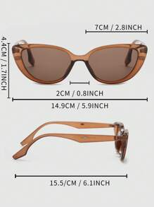 1 Pair Women's Black Cat Eye PC Frame Solid Retro Fashion Glasses, Suitable For Daily Outfit Fashion Glasses For Women,Shades For Ladies,Fall Winter Outfits,Beach Accessories,Vintage Retro Y2k Basics Eyeglasses,Business Casual Gifts,Perfect For Everyday Wear,Seaside,Beach,Vacation,Walking,Shopping,Driving,Street Photos - 黑色 - 查看 6
