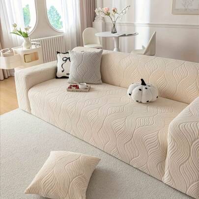 1 件全包沙发套，波浪现代风格通用沙发套，防尘、防水、易清洁，适合所有季节