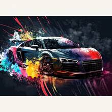 1 件墙面艺术海报可选框架彩色车辆海报帆布艺术流行涂鸦豪华汽车印刷壁画现代墙壁艺术挂画家居装饰无框流行