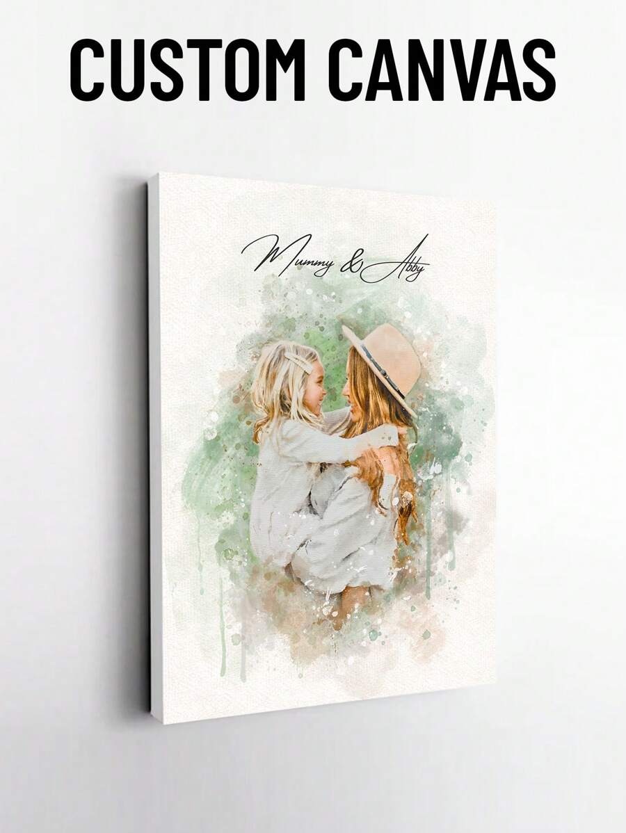 1 Stück gerahmte Aquarellmalerei, Geschenke, benutzerdefinierte Aquarellporträts, personalisierte Geschenke, Familienporträts, Hochzeitsgeschenke, Multifunktional, dekorativ, schimmelbeständig, wiederverwendbar, niedlich, hochwertig, vintage, farbig, individuell, personalisiert, einzigartig, ideale Geschenke für ihn, ideale Geschenke für sie, sie, Freund, Freundin, Vater, Mutter, Familie, Freunde, Sohn, Tochter, Schüler, Esszimmer, Bad, Wohnzimmer, Schlafzimmer, Büro, Teeraum, Schule, Zuhause, Schlafzimmer Auffrischung