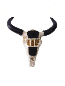 1 pieza de decoración colgante de pared con esqueleto de toro de resina simulada, adorno colgante de esqueleto de animal estilo nórdico, apto para decoración de hogar y arte - Multicolor - Ver 8