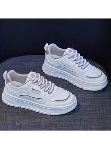 Zapatos De Tenis Mujer De Suela Gruesa Transpirable De Moda - Negro - Ver 4