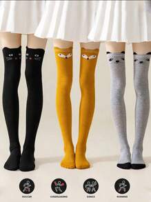 1Pair Cute Cat Thigh High Stockings, Kawaii Slim Over The Knee Socks, Women's Stockings & Hosiery