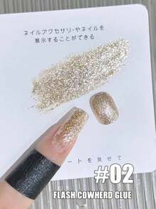 Conjunto de Esmalte de Unha de 15ml Sequin Cowboy Flash Explosão 2025 Super Flash Platinum, Esmalte de Unha Glitter, Cola para Unha Radiante de Alta Densidade
