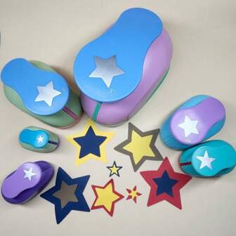 8-75mm Heart/Star Shaped Hole Puncher DIY Scrapbook Paper Cutter Embossing Device Punches Manual Paper Cutting Machine Back To School