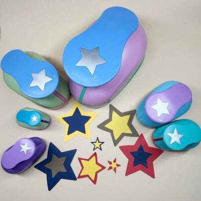 Furador de papel em formato de coração/estrela de 8-75 mm, cortador de papel para scrapbook, dispositivo de relevo, máquina de corte manual de papel, volta às aulas