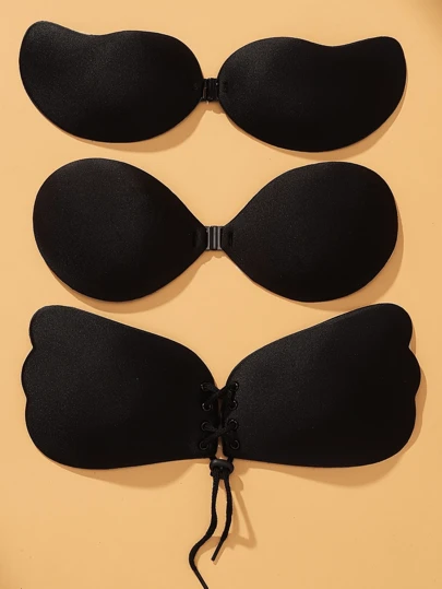 3 对不同形状隐形自粘式胸罩内衣配件，露背聚拢胸罩，可重复使用硅胶罩，乳头胸罩