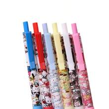 Sanrio 6 Packs Sanrio Full Set Of Neutral Ballpoint Pens Student Multi-Function Button Journal Pen 0.5 Mm Kawaii Style Needle And Line Gel Pen - Stationery Pink, Learning Toys, Multiple Appearance Pens,Back To School