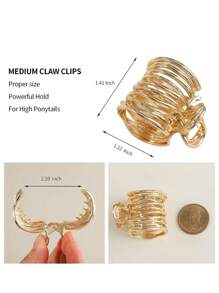 3 件/1 件时尚金属水晶发夹，适合女士，黑色/金色/银色优雅发饰，适合日常、休闲、派对、通勤、度假、洗脸、化妆、马尾辫、服装搭配发夹爪夹发夹发夹发夹接发夹，学校用品，大学秋冬