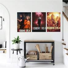 Póster autoadhesivo sin marco de la colección residencial y civil de videojuegos clásicos y populares de impresión y pintura mural, diseño autoadhesivo, fácil de instalar para decoración del hogar y sala de juegos