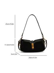 Bolso de mano Mini de Bloque de Color de Moda, Nuevo Estilo Versátil de Mujer para Usar al Hombro/Cruzado/Debajo del Brazo