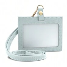 Horizontal ID Card Holder Card Case Lanyard For Women Name Tag Lanyard Employee ID Badge Business Card Commuter Wallet Double Sided Holds Up To 3 Cards Credit Card Wallet Mini Wallet Purse Wallet Card Wallet