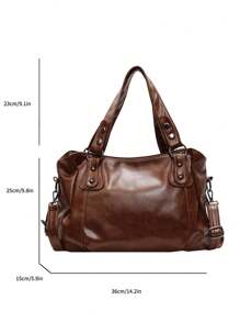 Retro & Minimalist Design Large Capacity Fashion Student/Work Commute Tote Bag