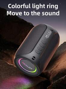 ZEALOT S32PRO 15W 无线音箱，便携式蓝牙音箱，带 RGB 灯光，IPX5 防水，播放时间长达 8 小时，支持 SD 卡/AUX/USB 连接，支持双设备配对，兼容电脑/电视/手机/平板电脑，适用于汽车/户外/骑行/跳舞等场景 - 黑色 - 查看 6