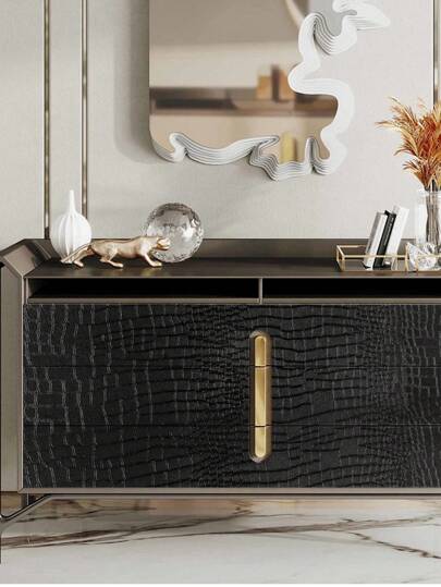 1roll Crocodile Wallpaper Lavish Zwart Matte Textured Self Removable Home ation Renovation Paste The Wand Product view 5