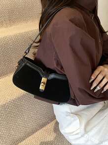 Bolso de mano Mini de Bloque de Color de Moda, Nuevo Estilo Versátil de Mujer para Usar al Hombro/Cruzado/Debajo del Brazo