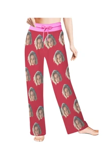 [DIY] Pantalones de pijama divertidos personalizados para mujer, personalización de foto de retrato, regalos creativos, retratos grandes y tontos de foto reemplazada, tela ligera, transpirable y suave, regalos para amigos/amantes/parejas, regalos de fiesta/cumpleaños