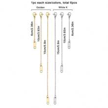 3/6/12pcs Stainless Steel Chain Extender, Necklace Bracelet And Anklet Necklace Chain Extender, Used For Jewelry Making (2.36in 3.93in 5.90in)