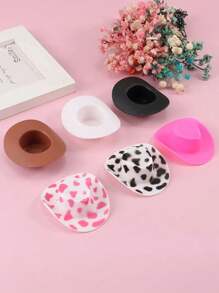 12Pcs/Set Mix Plastic Mini Western Cowboy Hats, Plastic Mini Party Hats, Party Favors, Party Accessories, Doll Decorations, Wine Bottle Decorations, Anniversary & Birthday & Wedding & Bachelor Party Favors Decorations, Mother Day Gift, Diy Crafts, Jewelry Making, Graduation Decorations 2025, Cute Multicolor Cap Accessories Collection - Multicolor - View 9