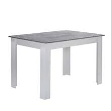 CLIPOP Wooden Dining Table Rectangle 4 Seater Kitchen Breakfast Table In White And Grey Finish Modern Kitchen Dining Room Furniture - Grey - View 3