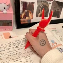 1pc/3pcs螃蟹笔按压创意礼品笔学生文具中性笔螃蟹大闸蟹减压玩具笔 - 彩色 - 查看 3