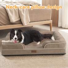 1pc Pet Cat Dog Sofa Bed Cushion, Comfortable Support For Spine, Removable And Washable, Blue Memory Foam, Suitable For Small/Medium/Large Cats And Dogs, All Season