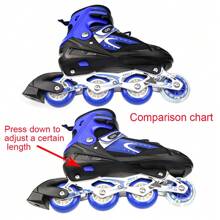 Inline Skates Verstellbare Rollschuhe Damen Mädchen Jungen Inliner für Erwachsene mit großen Rädern - blau schwarz - Übersicht 7