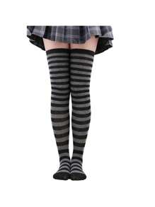 Multicolor Striped 7/8 Socks - Unique And Comfortable Style - Gris - Ver 1