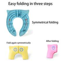 1 件儿童便携式折叠旅行马桶座带防滑硅胶垫如厕训练座便器马桶圈可折叠可洗马桶垫适用于幼儿、男孩和女孩