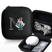 Proteção para fone de ouvido Organizador de cabo compacto Estojo quadrado Mini bolsa portátil com zíper para fone de ouvido/USB Bolsa de armazenamento Organizador de cabo de dados USB Bolsa portátil Caixa de armazenamento de itens pequenos