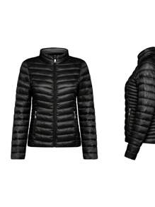 Cappotto imbottito sottile di colore uniforme, versatile per l'autunno/inverno
