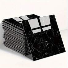 10pcs Marble Pattern Tile Stickers, Waterproof Oilproof Removable PVC Floor Sticker For Kitchen Home Decor