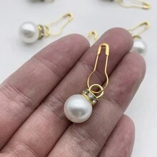 20 件/50 件仿珍珠吊坠 DIY 工艺品带别针、包装礼品配件、珠宝装饰、水钻装饰材料 - 白色 - 查看 7
