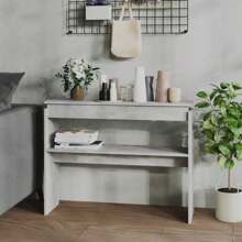 Stylish Concrete Grey Console Table With Engineered Wood Design 102x30x80 Cm Modern Home Furniture - Grey - View 1