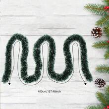 4m Grinalda de Natal Verde Artificial para Festa, Decoração de Casa, Enfeite de Árvore de Natal