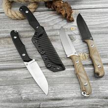 3.94-Inch Full Handle Outdoor Survival Equipment, Wilderness Straight Knife Hiking Camping EDC Tool Kydex Sheath G10 And Linen Handle Optional - Total Length: 21.0cm Blade Length: 10.0cm Handle Length: 11.0cm - View 5