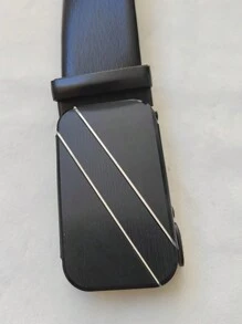 Men's Leather Belt With Automatic Buckle, Fashion And Casual For Youth, Middle-Aged And Professional Use - Bạc - Xem 2