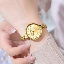 Relógio Feminino de Moda CURREN, Marca de Luxo, Clássico, para Mulheres e Meninas, Pulseira de Aço Inoxidável, Simples, Original, À Prova d'Água, Elegante, Presente Feminino, 9097L