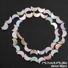 彩色淡水贝壳珠子 珠子 心形 十字形 星形 珍珠母珠 适用于珠宝制作 DIY 手链配饰