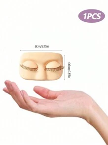 1pc Silicone Eyelash Extension Practice Head, Removable Realistic Eyelid With Lashes, For Eyelash Extension Training, Makeup And Lash Application Practice - Multicolor - View 6