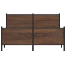 Sturdy Brown Oak King Size Metal Bed Frame 150x200 Cm Modern Design - Brown - View 4