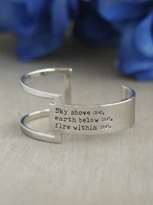 1 pieza Brazalete ajustable personalizado, texto personalizable, frases inspiradoras, citas famosas, nombres, fechas, brazalete de acero inoxidable chapado en oro de 18k, incluye estuche de regalo exquisito, regalo de Navidad, regalo del Día de San Valentín, regalo de Año Nuevo
