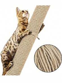 10m Durable Sisal Rope For Cat Scratching Board, DIY Cat Claw Grinding Scratcher Toy, Indoor Furniture Protector,Natural Rope Cat Scratcher Rope Tree Scratching DIY Toy Paw Claw Furniture Protector Scratching Post Cat Accessories