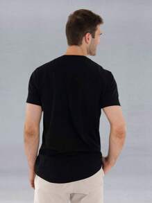 Technological T-Shirt Modal Basic Men's T-Shirt Anti-Odor Wrinkle-Free - Black - View 3